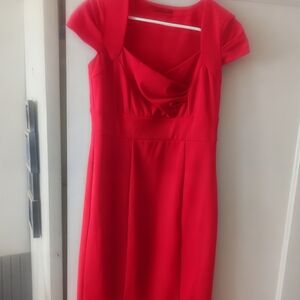 Maurices Red Midi Dress with Cap Sleeves
